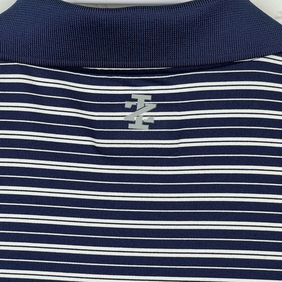 IZOD GOLF Blue/White Striped Short Sleeve Polo Shirt Size XL - Picture 3 of 8